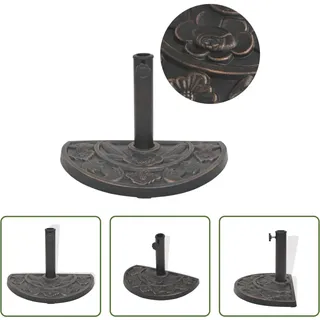 The Living Store Sonnenschirmständer Harz Halbrund Bronze 9 kg - Braun