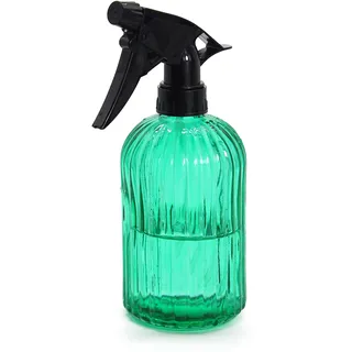 OFFIDIX Glassprühflasche, Grüne Handdruckpflanze Mister 0.4L Wassersprüher Gießkanne mit Verstellbarer Düse für Garten, Pflanze, Reinigung