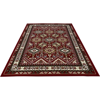 Teppich OTTO HOME "Diantha" Gr. 7, rot (weinrot), B:240cm H:7mm L:320cm, Kunstfaser, Teppiche, Teppich, Orient-Optik, mit Bordüre, Kurzflor, pflegeleicht, elegant, weich