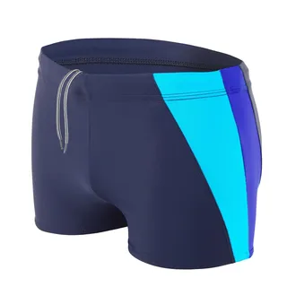 AQUARTI Badehose "Badehose Herren Badehose Kurz mit Seitlichem Streifen", dunkelblau, kornblumenblau, türkis