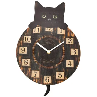 Nemesis Now Kätzchen Tickin' Uhr, 25 cm, Braun