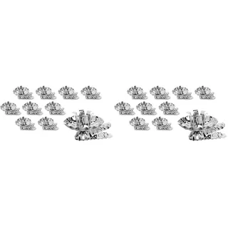 Idena 31894 - Baumkerzenhalter für den Weihnachtsbaum, 10 Stück in Silber, Vintage Kerzenhalter aus Metall, mit Clip für Äste bis 1,5 cm Dicke (Packung mit 2)