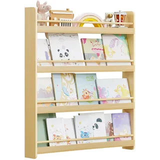 Songmics Kinderregal mit 4 Ebenen  naturfarben Kiefer