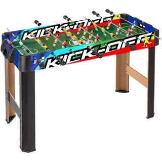 Sport1 Indoor Kick-Off Tischkicker mit Beinen aus MDF für den Innenbereich, mittelgroß, 98 x 42 x 63 cm, mit 8 Schlaufen, Punktezähler und Bälle, Mehrfarbig, Geschenkidee