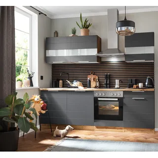 kochstation Küchenzeile KS-Luhe 240 cm grau