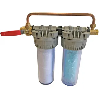 AQUAWATER - 106358 - Duplex New Generation - Doppelfilterstation Anti-Kalk Anti-Korrosion 12 Monate