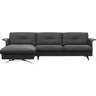 flexlux Ecksofa »Glow bequem und komfortabel durch hochwertigen Sitzaufbau, L-Form« Modernes skandinavisches Design, schwarz