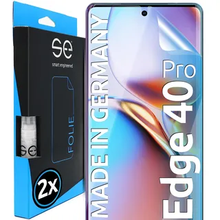 2x se® 3D SCHUTZFOLIE Transparent für Motorola Edge 40 Pro,Selbstheilend, 100% Fingerabdruck & FaceID kompatibel, einfache blasenfreie Installation, Ultra-Klar, Stoß-Kratzfest, aus Deutschland