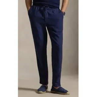 Lauren Ralph Lauren für Herren. 710940611001 Marineblaue Slim Tapered Fit Leinenhose (S), Lässig