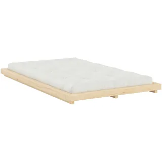 Bettgestell KARUP DESIGN "FSC Massivholz Futonbett, excl. Matratze, mit Lattenrost", kiefer natur, B:133cm L:213cm, Betten, Bettgestell, Minimalistisches Design, ein zeitloser Klassiker für moderne Räume