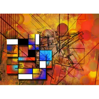 Papermoon "MODERNE KUNST-ABSTRAKT MALEREI 3D GEOMETRISCH ART", bunt,