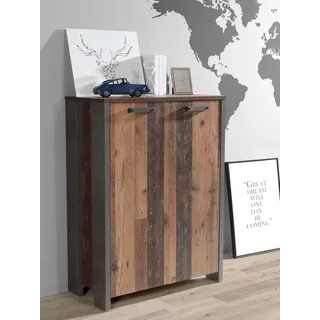 Forte Baltimore Sideboard 130 140, Sideboard mit 3 Schubladen, 3 Türen, Moderne Kommode, Wohnzimmer, Schlafzimmer, Holzwerkstoff, Sonoma Eiche Holzdekor, 136 cm breit x 83 cm hoch x 41,3 cm tief