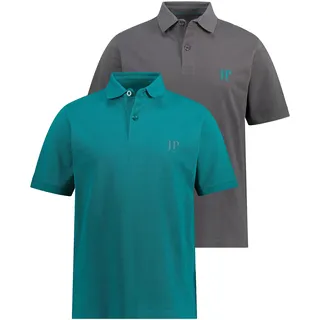 JP 1880 Herren große Größen Übergrößen Menswear L-8XL Poloshirts, Basic, 2er-Pack, Piqué, gekämmte Baumwolle Petrol 3XL 704317460-3XL