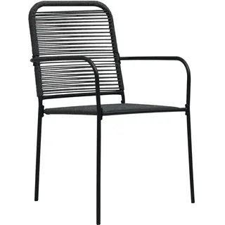 vidaXL Gartenstühle 4 Stk. Baumwollseil und Stahl Schwarz - Schwarz
