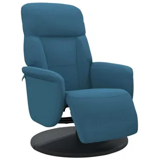 Relaxsessel mit Fußteil Blau Samt - Blau