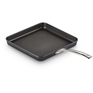 Le Creuset Grillpfanne, 28 cm, Mit Rillen, Für alle Herdarten inkl. Induktion geeignet, Anthrazit/Silber, 52102280010201