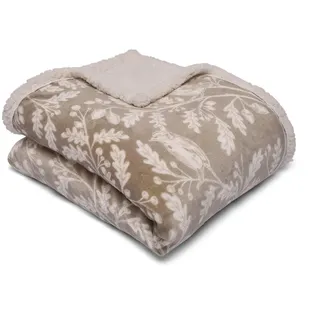 Dreams & Drapes Graue Eulen-Tagesdecke (150 cm x 200 cm), superweiche und gemütliche Fleecedecke in Grau, Waldgraue Bettwäsche, Eulen- und Blumenüberwürfe – passender Bettbezug erhältlich