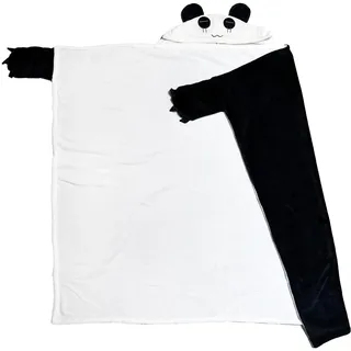 Kuscheldecke Fleece Poncho 116x134 cm Panda