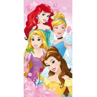 Jerry Fabrics 17TW197 Disney Princess Character Kinder Schwimmen Strand und Badetücher, Baumwolle, Rosa, 140 x 70 x 0.5 cm