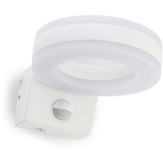 HUBER LED Wandlampe mit Bewegungsmelder 140° 20W, 1800lm I IP65 geschützte LED Außenleuchte mit Bewegungssensor I Wandleuchte innen, weiß