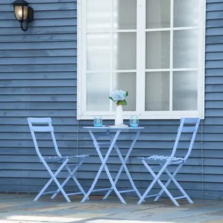 Outsunny Gartenset 3-tlg. hellblau klappbar
