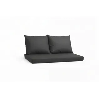 Setgarden Triple Outdoor Palettenkissen Set 120x80x10cm Sitzkissen + Rückenkissen 2x60x50cm 1tlg Anthrazit