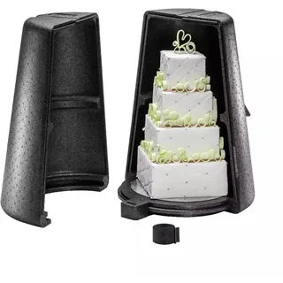 Thermohauser EPP-Thermobox Etagen-Tortenständer, schwarz, für eine max. 5-stöckige Etagere mit max. Durchm. 46 cm und 72 cm Höhe