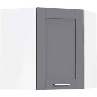 VCM Eckschrank Küchenschrank 57 x 60 x 57 cm Anthrazit/Weiß