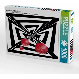 CALVENDO Puzzle SCHWARZ, WEIß, ROT 2 1000 Teile Lege-Größe 64 x 48 cm Foto-Puzzle Bild von Digital-Art