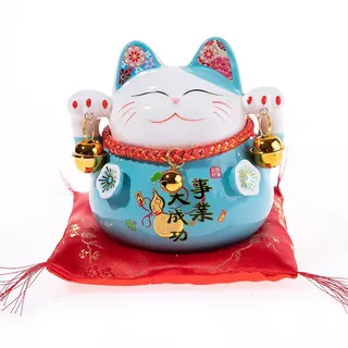 Lachineuse Maneki-Neko-Spardose Blau 10 cm