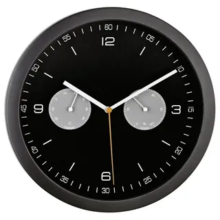 MEBUS 52825 Funk Wanduhr 260 mm x 42 mm Schwarz