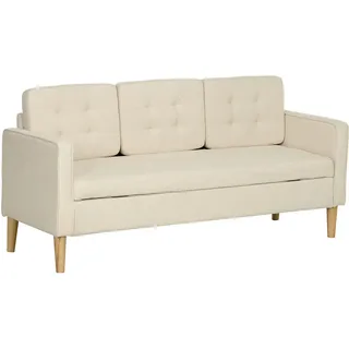 Homcom 3 Sitzer Sofa, Couch mit Stauraum, Holzbeine, Gepolsterter Polstersofa mit Samtoptik für Wohnzimmer, Schlafzimmer, 166,5 x 62 x 82 cm,
