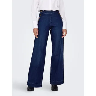 Only High-waist-Jeans ONLY "ONLMADISON HW BUTTON WIDE DNM GEN533NOOS", Damen, Gr.