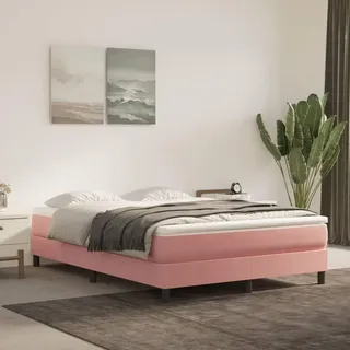 vidaXL Boxspringbettgestell Rosa 140x190 cm Samt - Rosa