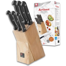 Bild Messerblock ARTISAN Holzmesserblock inklusive 6 Küchenmesser, scharfe Klinge mit klassischem Nietengriff