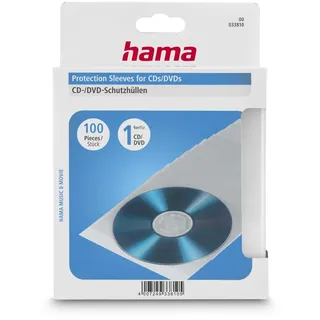 Hama CD-/DVD-/Blu-ray Schutzhüllen (Slim-Design, Sleeve aus Kunststoff, 100, transparent