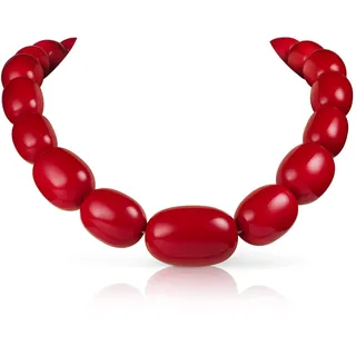 ZAVANA Große Statement-Halskette für Damen und Teenager-Mädchen, handgefertigte Boho Chic Chunky Halskette für Frauen, klobige rote Kette, eleganter Bohemian Modeschmuck für Frauen