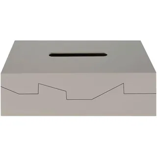 Spirella Kosmetiktücherbox - Box für Kosmetiktücher - Taschentuchbox - Kosmetikbox als Spender oder Halter - Taschentuchspender - Tücherbox ABS 24.8 x 12.8 x 8 cm Taupe