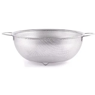 HENDI Gemüsesieb perforiert mit Untersatz und 2 Griffen Ø 285 x 115 mm Edelstahl