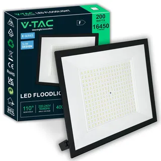 V-TAC LED Strahler Außen 200 Watt – [E-Series - Hochleistung, Niedriger Verbrauch] – Super Slip Design - 16450 Lumen – IP65 – Flutlicht für Haus, Garage & Lager – Außenlampe - Neutralweiß 4000K