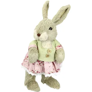 Hase aus Stroh Dekofigur Osterhase Frühling Deko Osterdeko Figur Osterdekoration Osterfigur Hasenfigur Frühling Frühlingsdeko Dekohase Skulptur Basthase Statue Dekoration Tierfigur Tiere Frühjahr