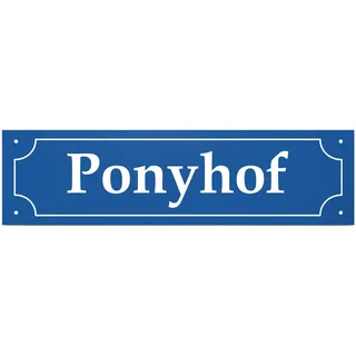 DankeDir! Ponyhof Straßenschild 40 x 10 cm Deko - Türschild Lustige Wanddeko Mädchen Geschenkidee Geburtstagsgeschenk beste Freundin kleines persönliches Geschenk lustige Überraschung