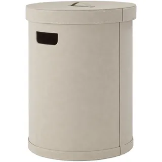 blomus Wäschesammler -SAHLA- | Wäschekorb mit Deckel | Ø 40 x 54H cm | 68 Liter | Farbe Nomad | Wäschebox aus Leder