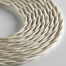 Klartext LUMIÈRE Textilkabel für Beleuchtung, 3 x 0,75 mm, Elfenbein, 10 m langes Kabel, inklusive Erdkabel Ultimative Sicherheit