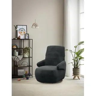 DOMO. collection Sessel Cambutal, Polstersessel, Rückenfunktion, Drehsessel mit Wippfunktion, Cocktailsessel, Loungesessel, 68 x 88 x 67 cm (BxTxH), schwarz