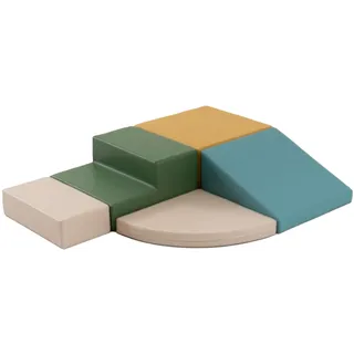 Softbausteine Set für Kleinkinder, IGLU Soft Play Corner Climber, beige-türkis - Türkis, Beige