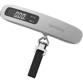 GRIFEMA GA2006, Digitale Kofferwaage mit LCD Display, bis 50 kg, Silber,