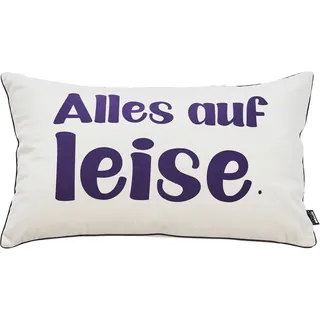 done. Dekokissen "Vibe" Weicher Samtstoff, beige, lila, schriftzug