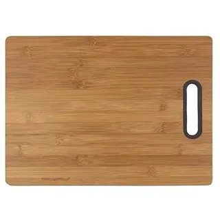 Florina Bambus-Schneidebrett 23,5 x 30,5 cm I Natürliches Bambus-Küchenbrett TITOLARE mit Silikongriff I Küchenbrett Antibakteriell I Universalschneidebrett zum Schneiden von Käse Fleisch Obst Gemüse