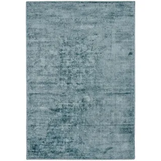 Theko Viskoseteppich Star 240x340 cm , Türkis , Textil , Uni , Rechteckig , 240x340 cm , Teppiche und Böden, Teppiche, Webteppiche